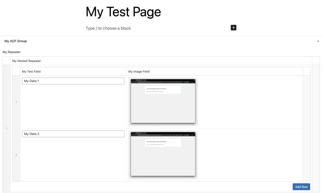 ACF Nested Repeater Example Data
