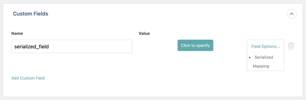 Add New Serialized Custom Field