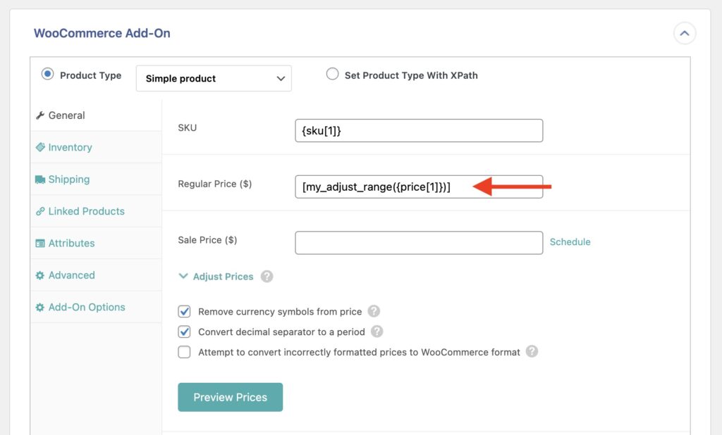 Adjust Prices Based on Price Range