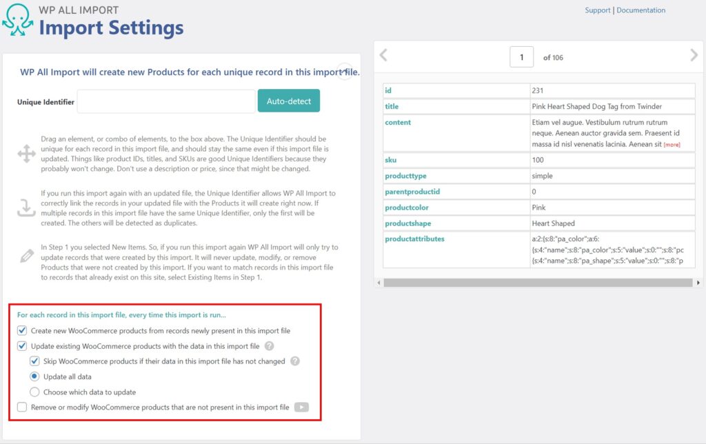 Automatically Import Products WooCommerce Import Settings
