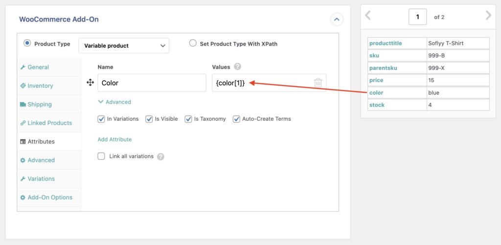 Bulk Edit Simple Products in Variable Products Attributes Tab