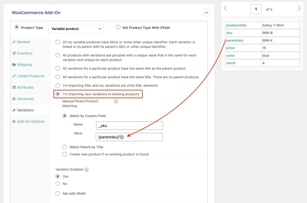Bulk Edit Simple Products in Variable Products Variations Tab