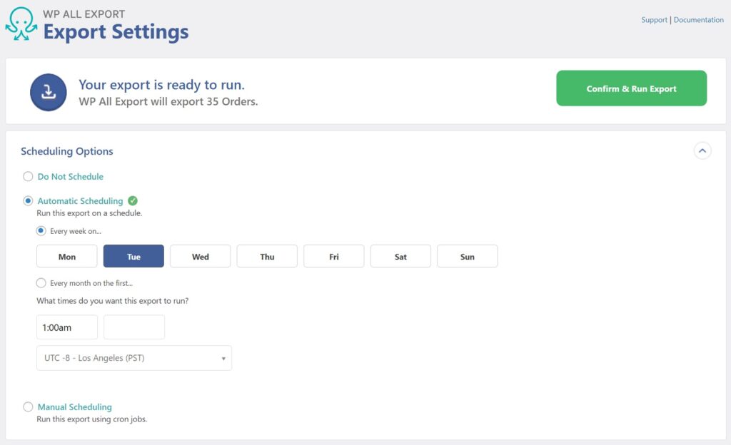 Create New Orders Every Week Scheduling