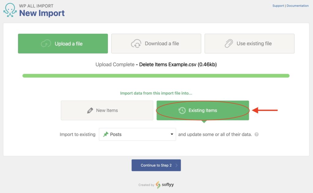 Delete Items Existing Items