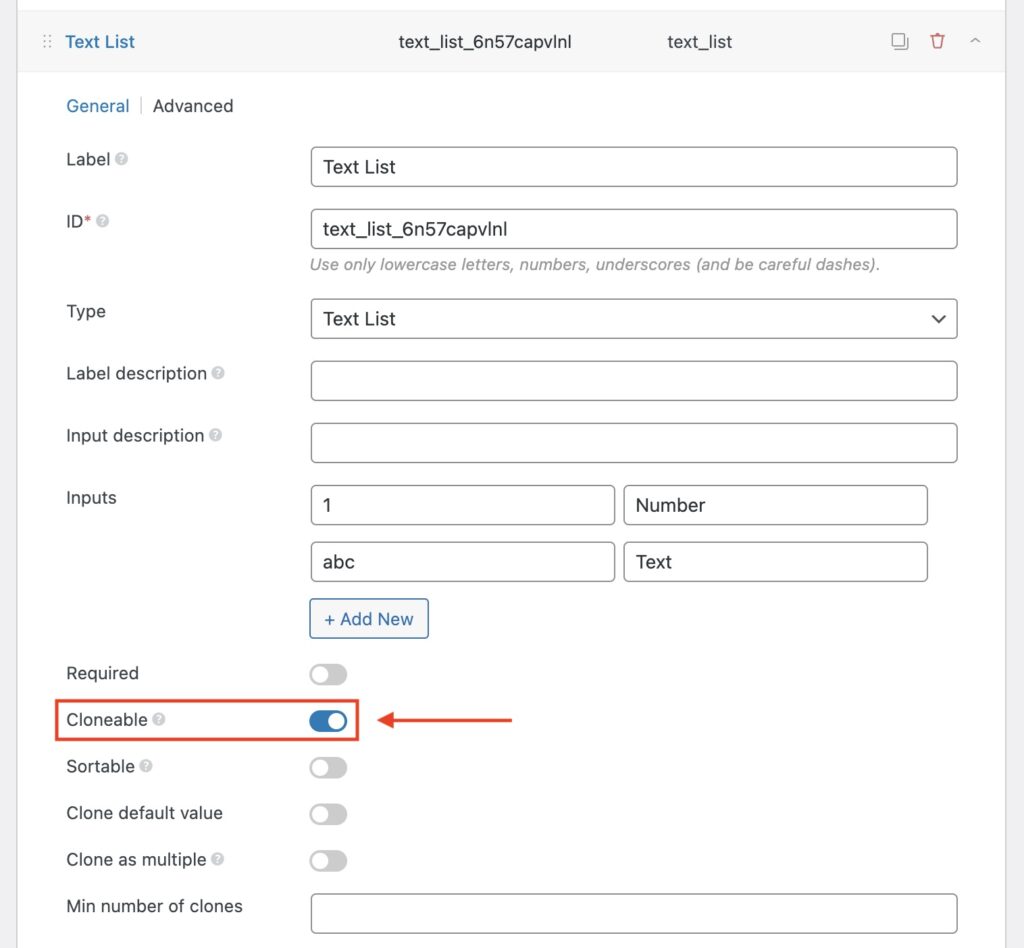 Enable Cloneable Fields in Meta Box