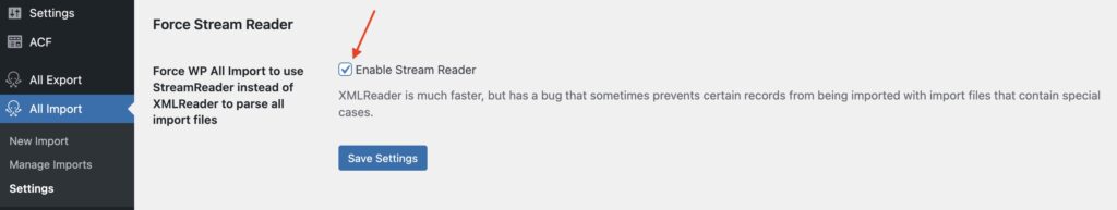 Enable Stream Reader Fix