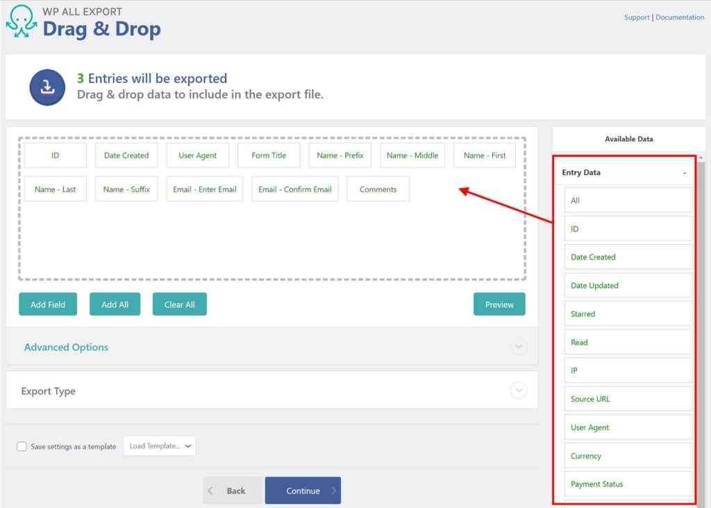 Export Gravity Forms Entries Entry Data