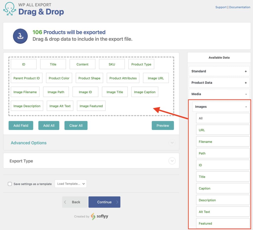 Export Images WooCommerce Product Example