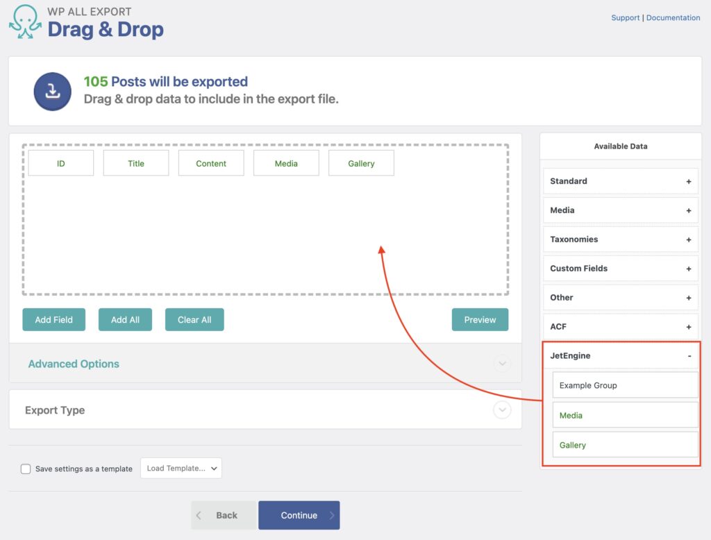 Export JetEngine Content Fields