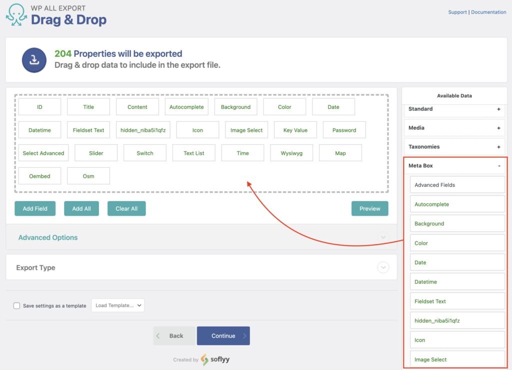 Export Meta Box Advanced Fields Example
