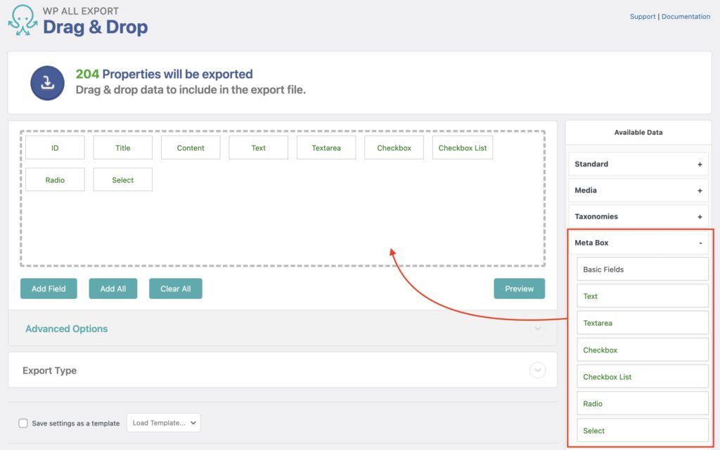 Export Meta Box Basic Fields Example