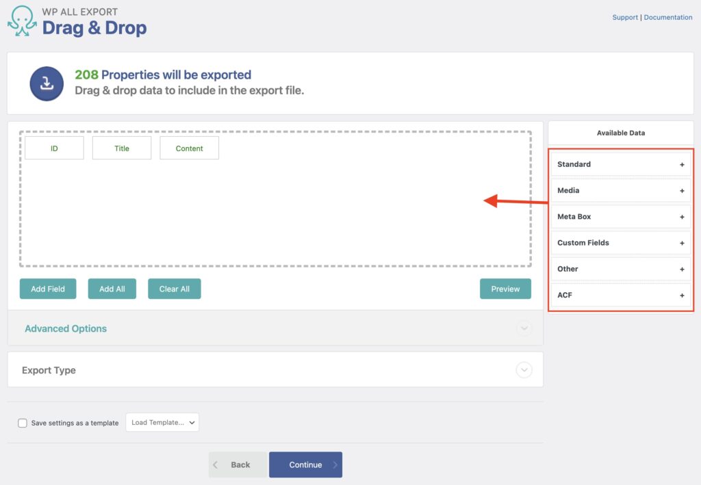 Export Meta Box Custom Fields Drag and Drop
