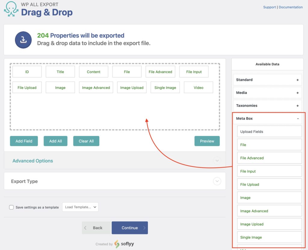 Export Meta Box Upload Fields Example