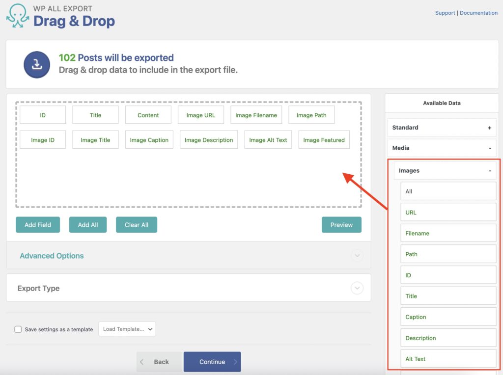 Export WordPress Posts with Images Media Image Data