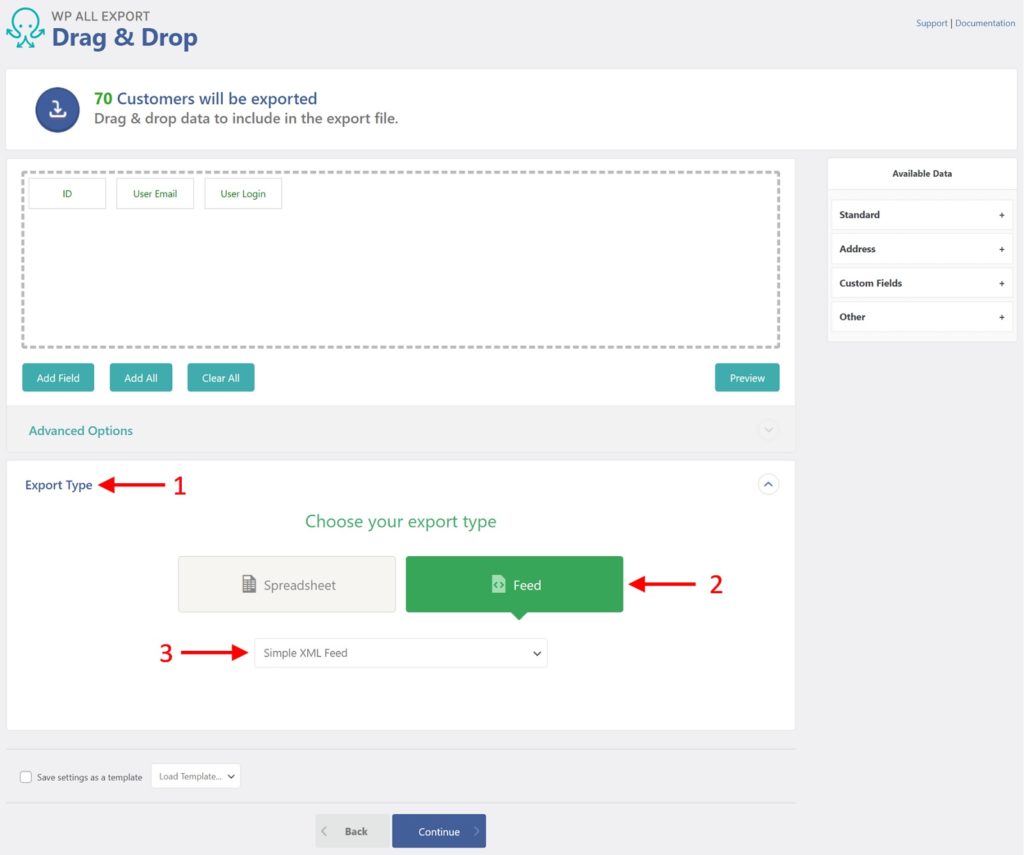 Export Customers to XML