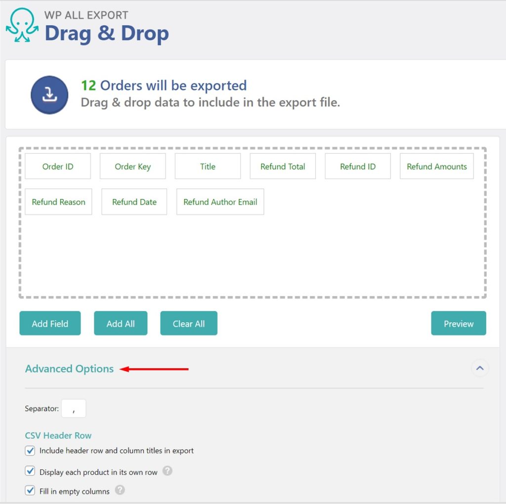 Export WooCommerce Orders Advance Options