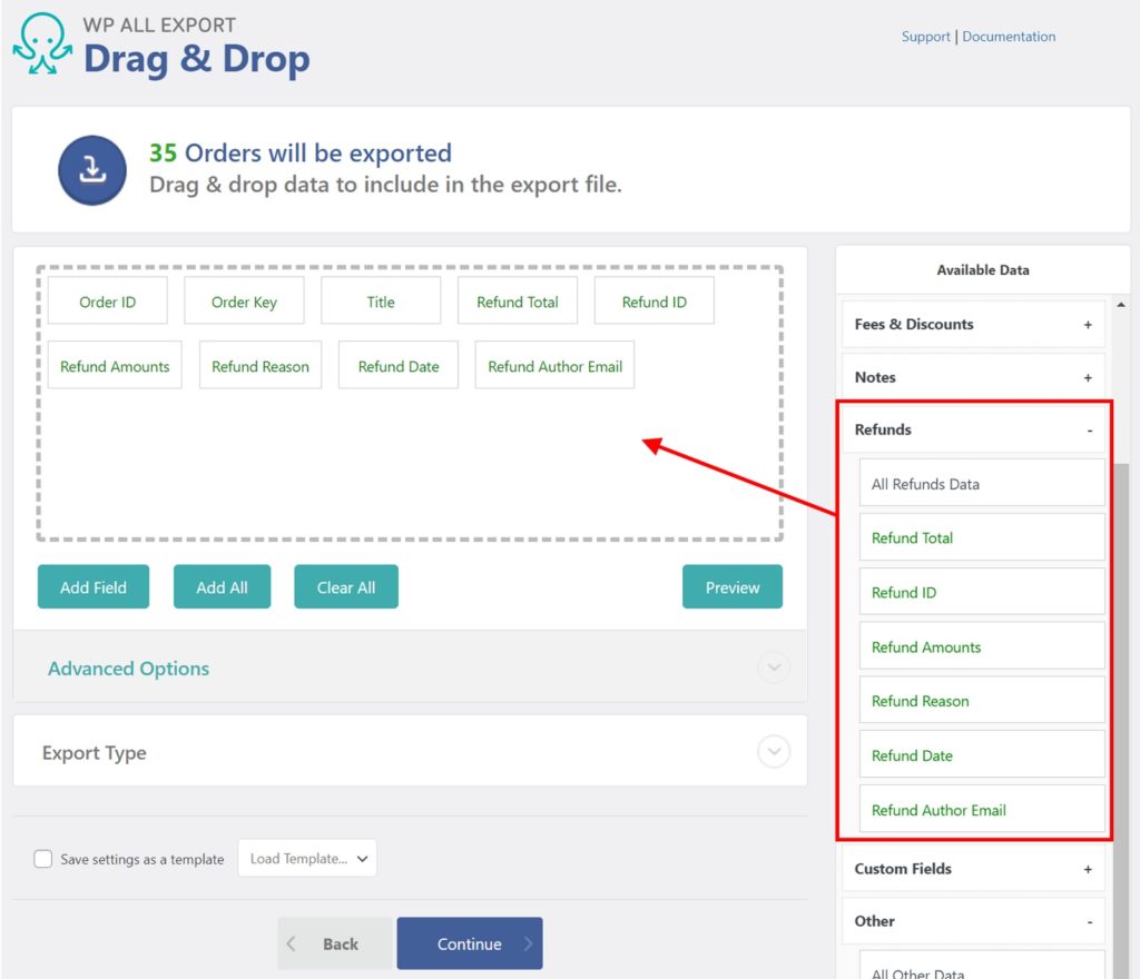 Export WooCommerce Orders Refunds