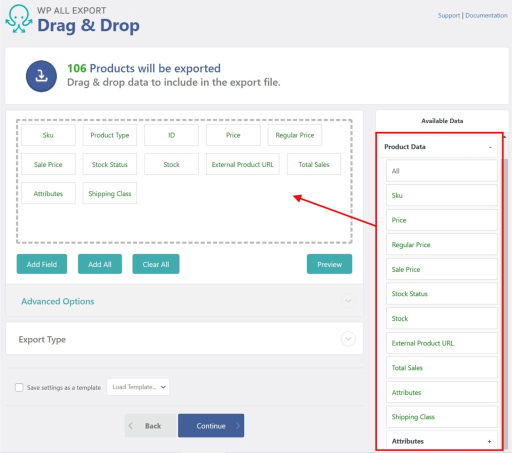 Export WooCommerce Products Product Section 2