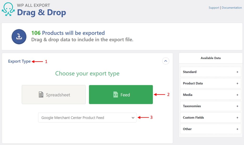 WooCommerce to Google Merchant Center Export Type