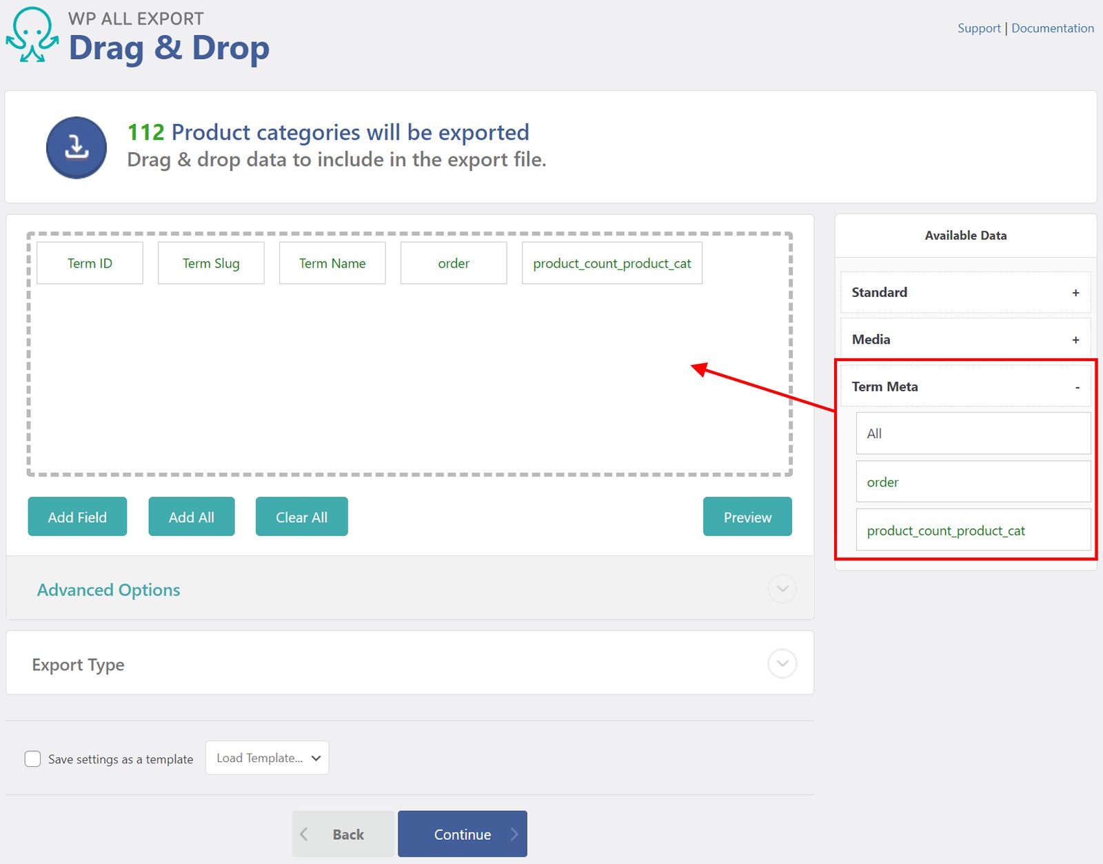 Export WordPress Categories Tags Term Meta