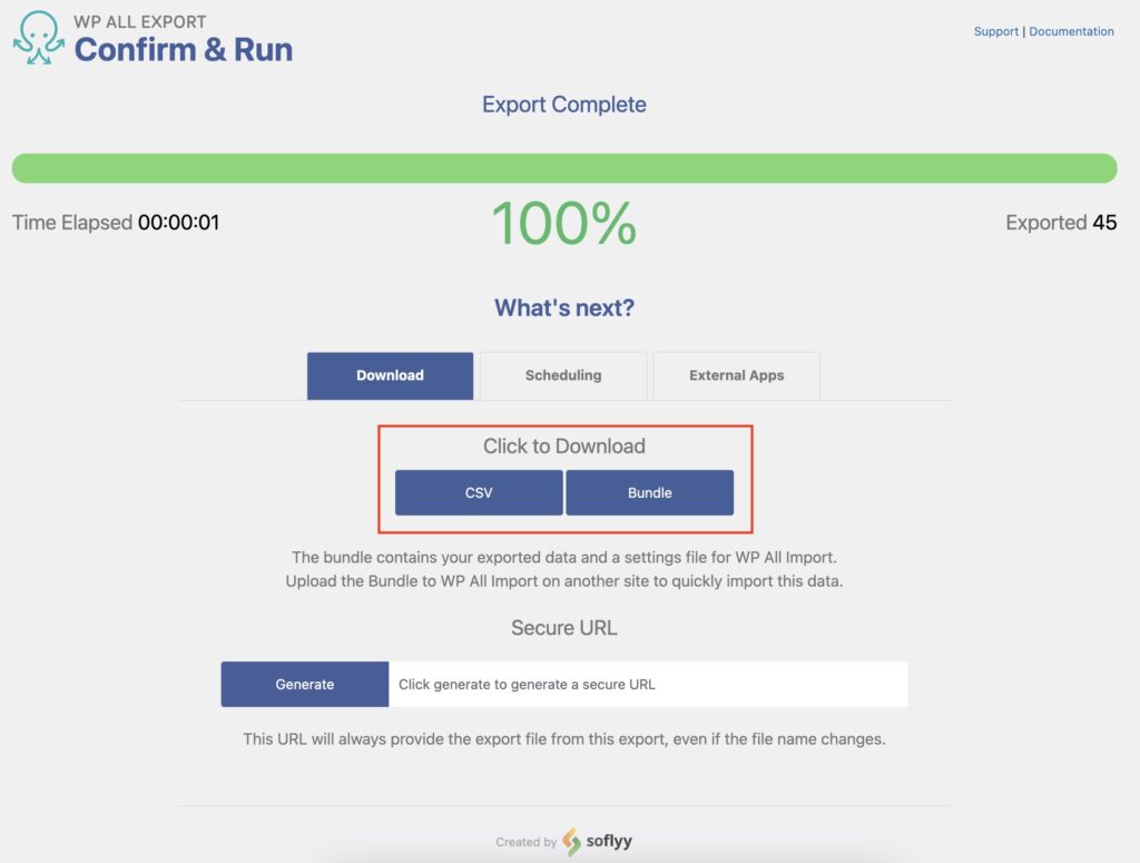 Export WordPress Comments Export Complete