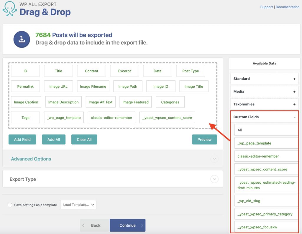 Export WordPress Posts Custom Fields