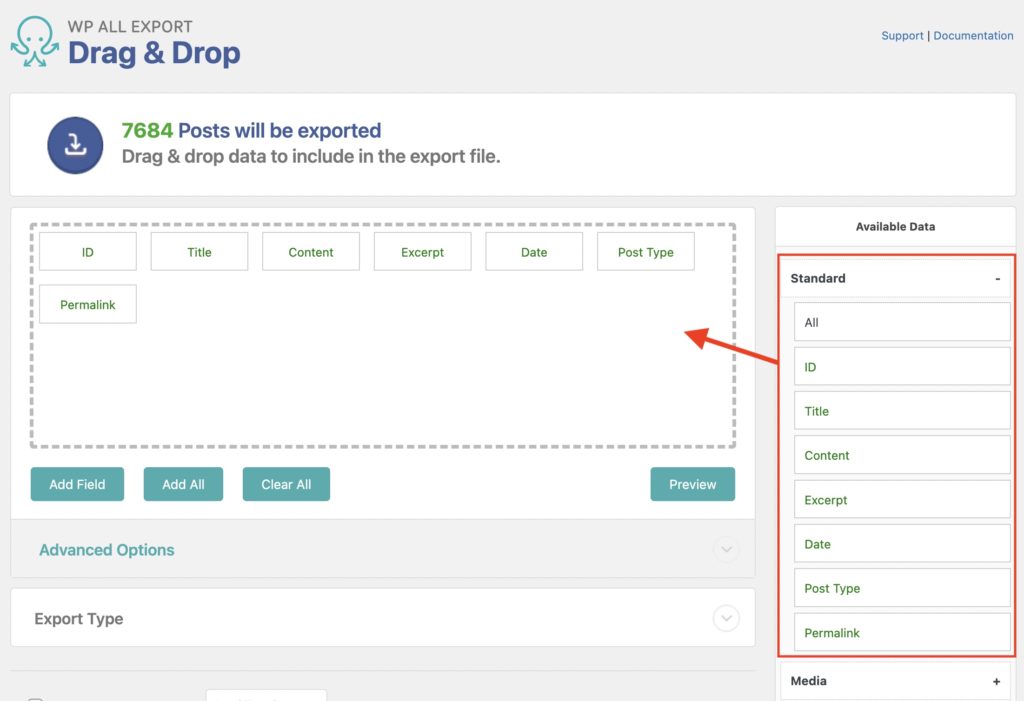 Export WordPress Posts Standard Post Data