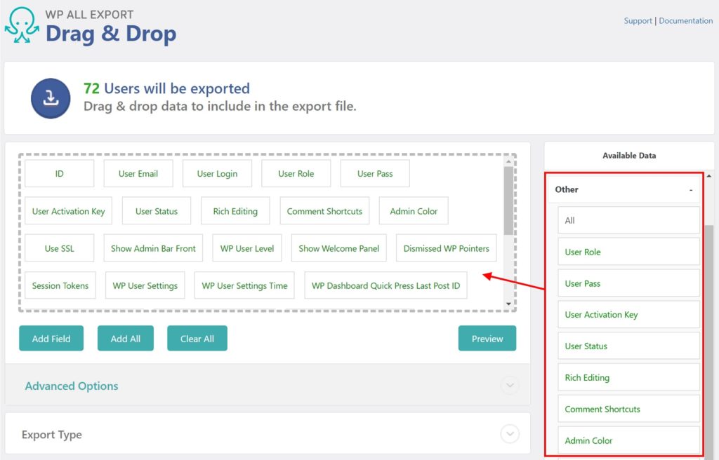 Export WordPress Users Other Data