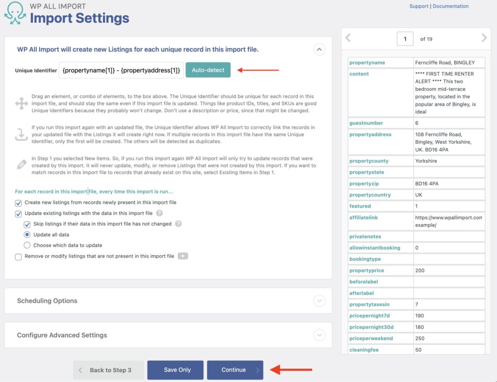 How to Import Listings into WP Rentals Import Settings