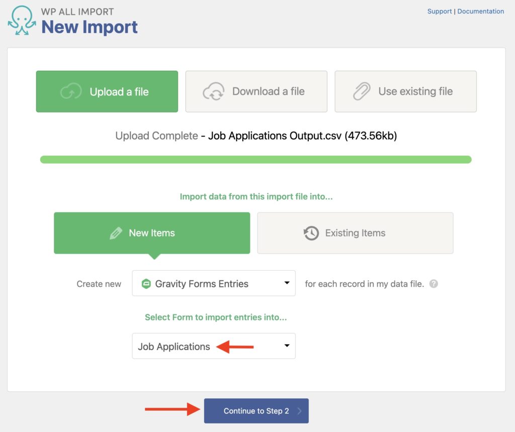 Import Gravity Forms Entries Set Up