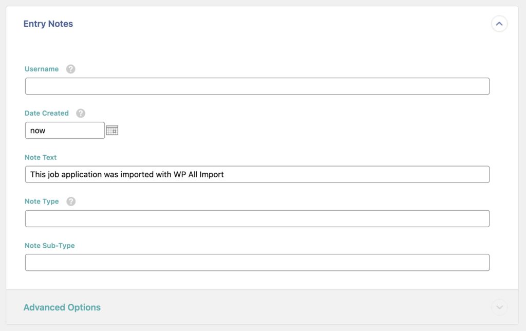 Import Gravity Forms Entries Entry Notes