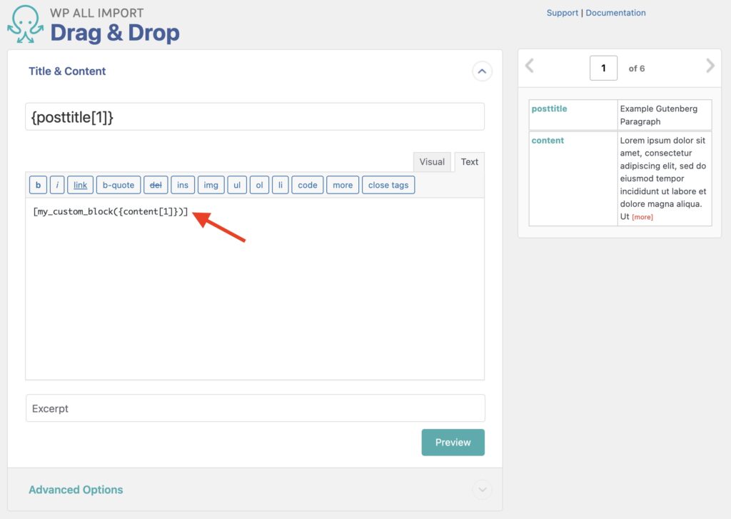 Import Gutenberg Blocks Example Use PHP