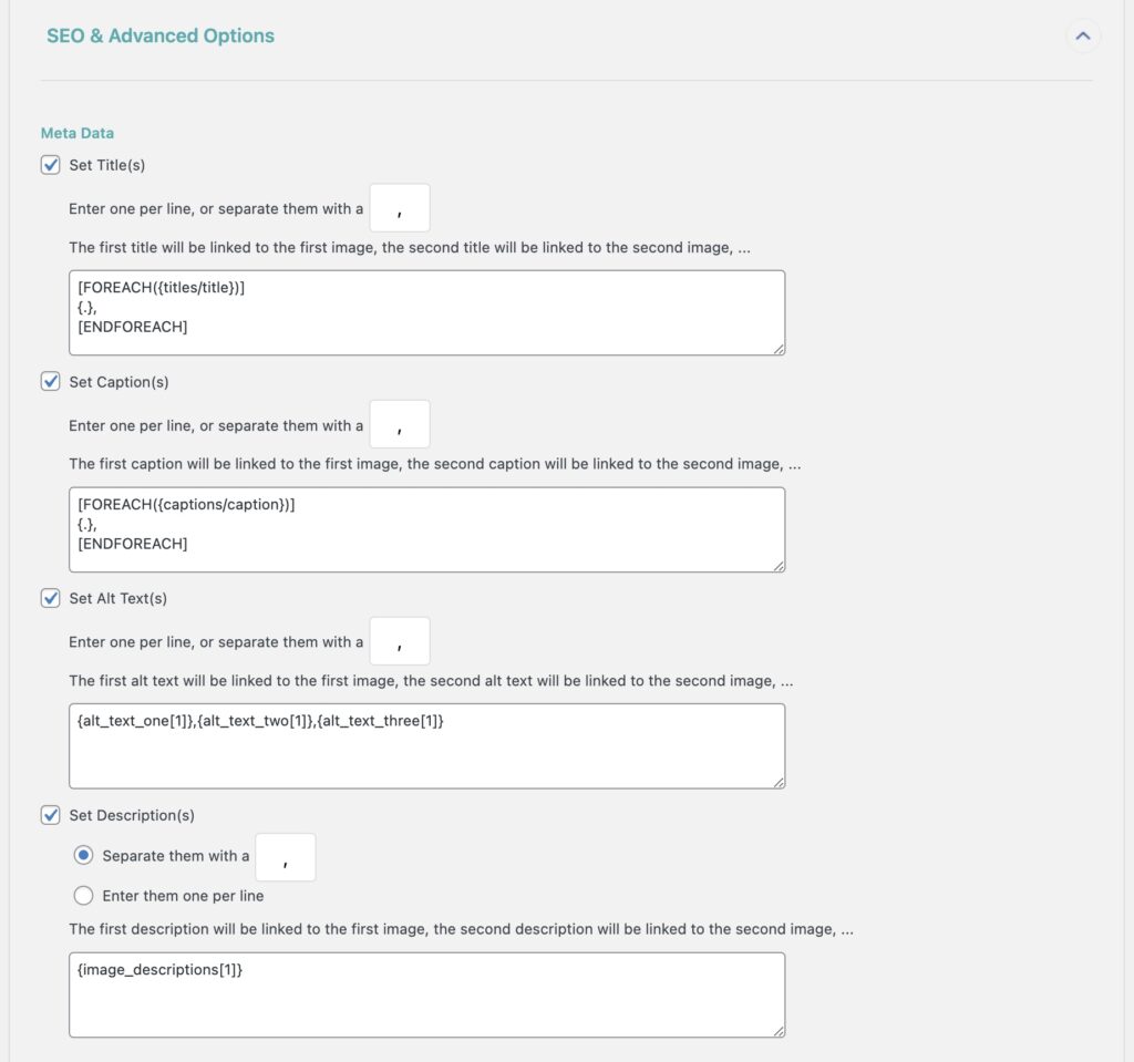 Import Image Meta Data