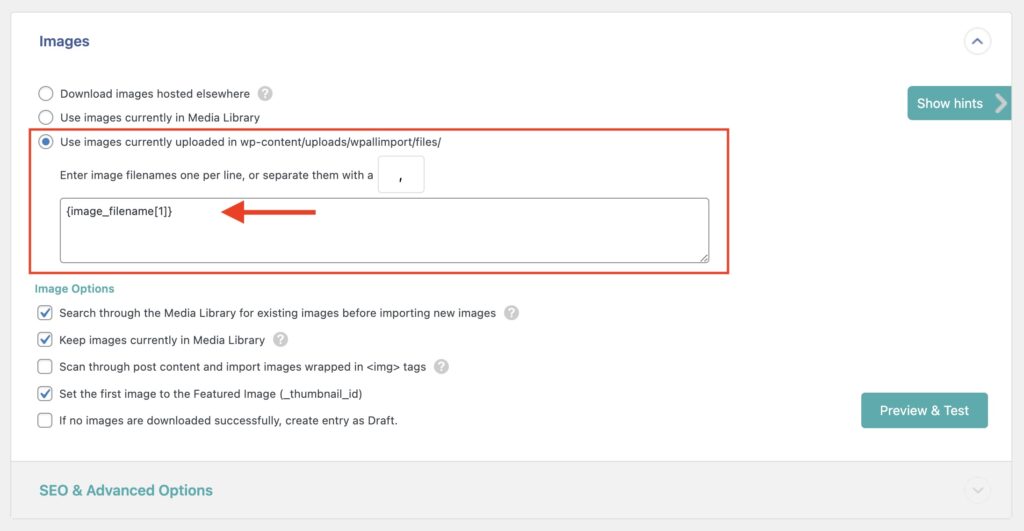 Import Images From Server