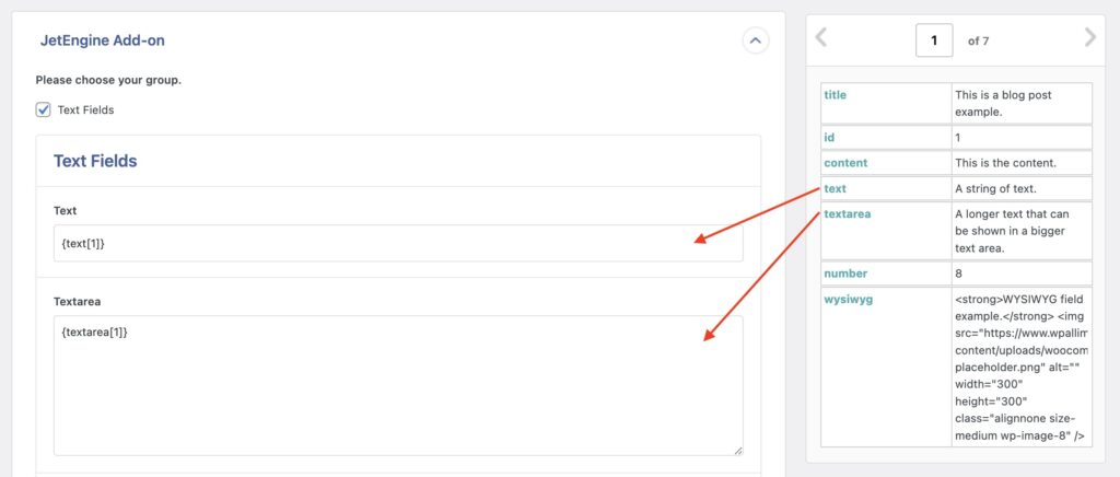 Import JetEngine Text Fields Example Import File