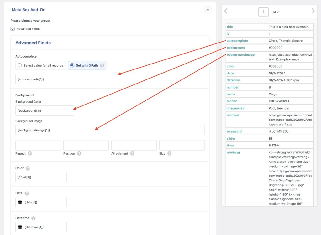 Import Meta Box Advanced Fields Example