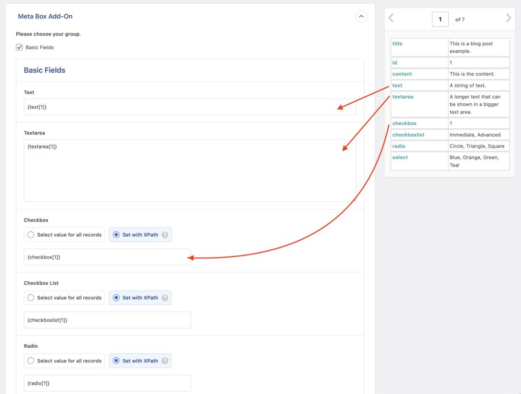 Import Meta Box Basic Fields Example