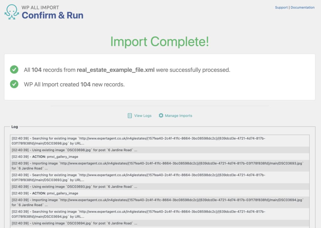 Import Meta Box Custom Fields Import Complete