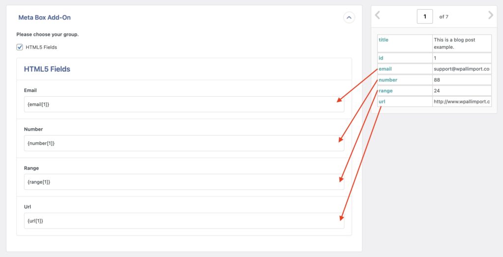 Import Meta Box HTML5 Fields Example