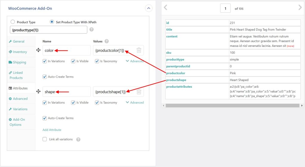 Import Product Attributes in Woocommerce Attribute Mapping