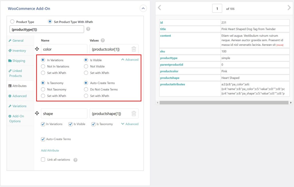 Import Product Attributes in Woocommerce Attribute Options