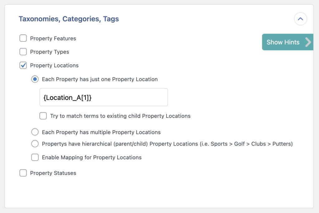 Import Taxonomies, Categories, Tags Location Taxonomy
