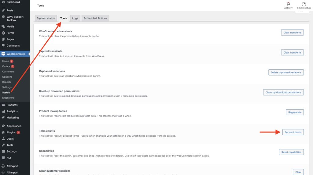 Import Variable Products Recount Terms