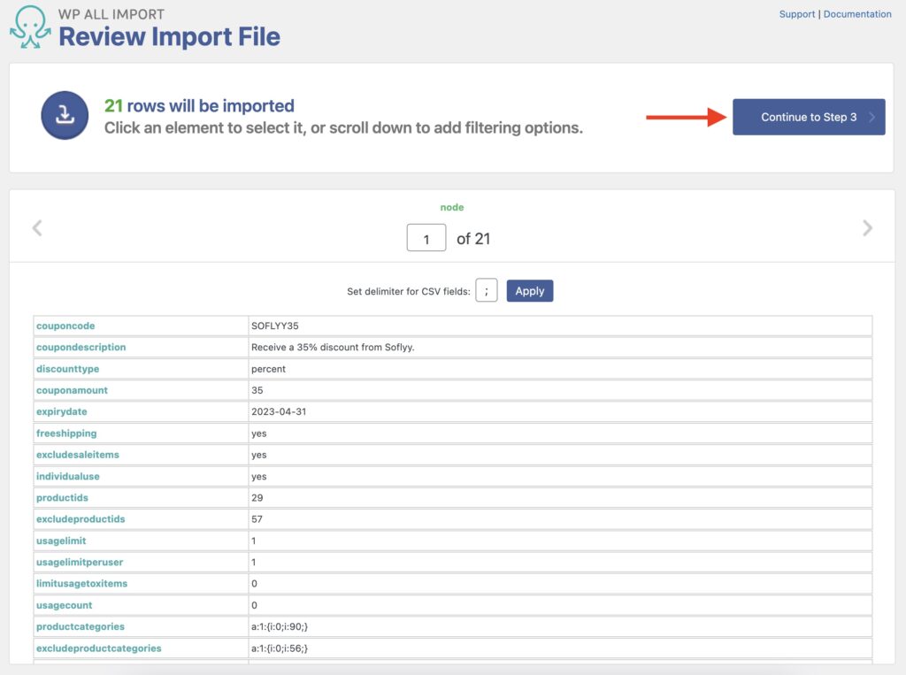 Import WooCommerce Coupons Check Import File