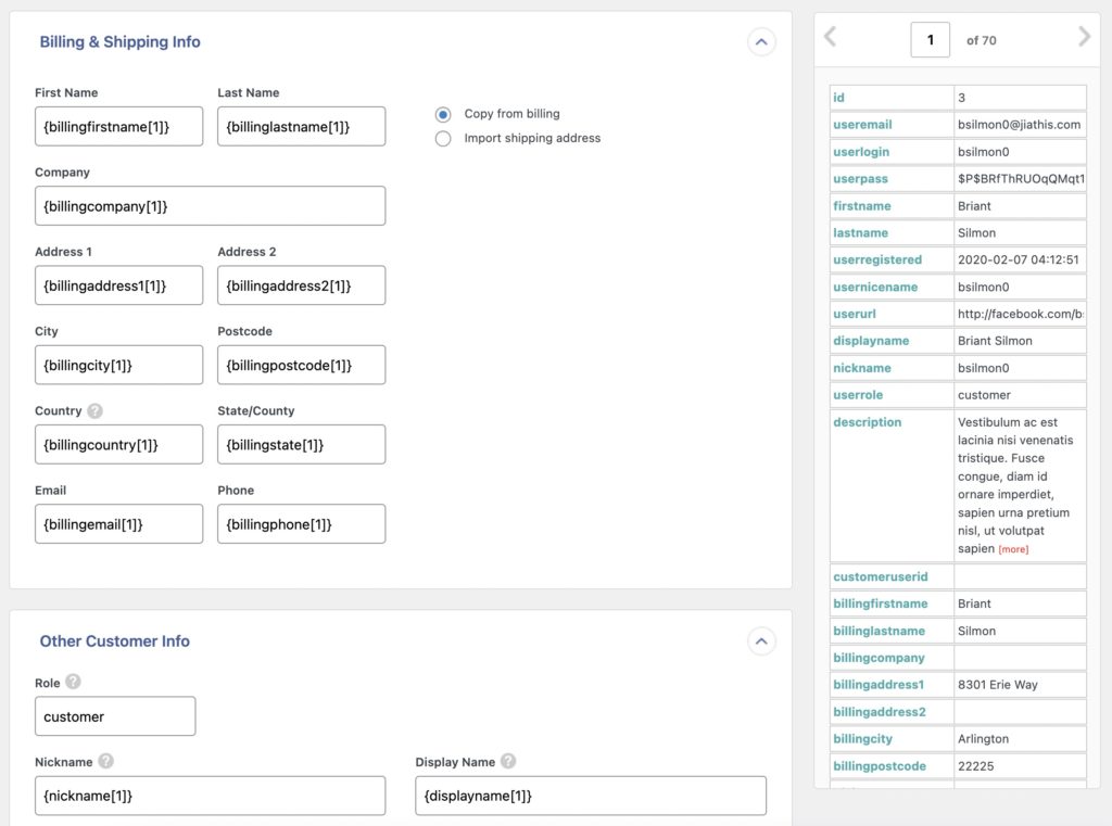 Import WooCommerce Customers Billing and Other Customer Info