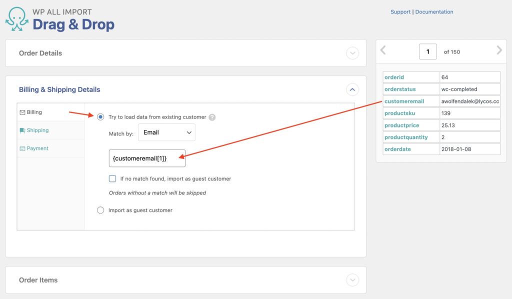 Import WooCommerce Orders Billing Details