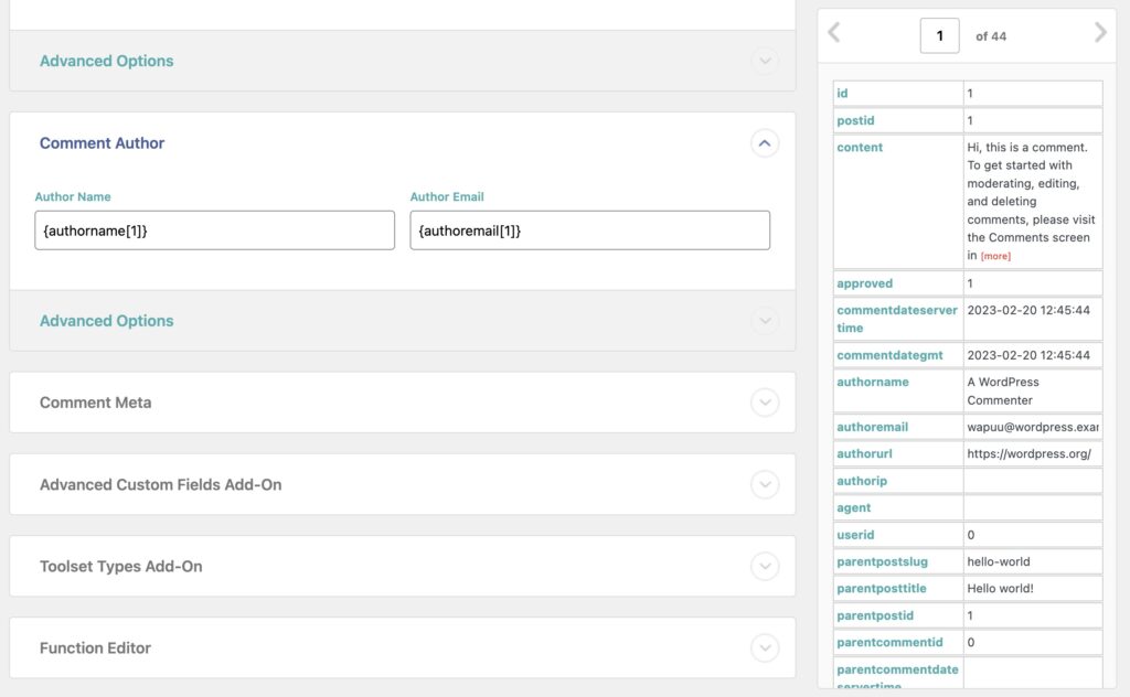 Import WordPress Comments Content Author