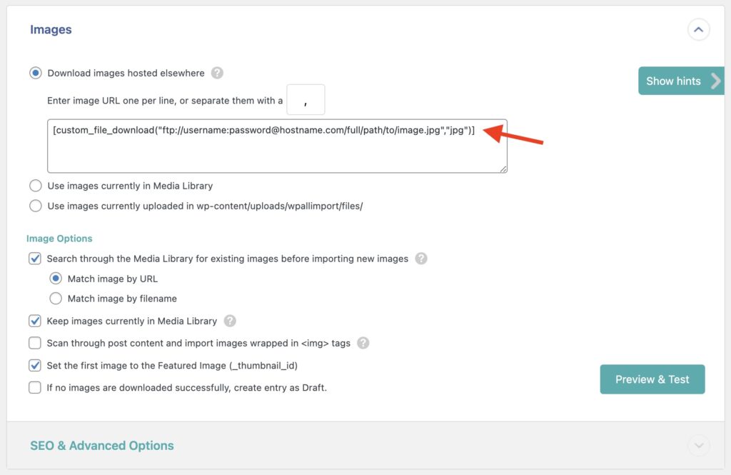 Import WordPress Posts with Images from FTP Source