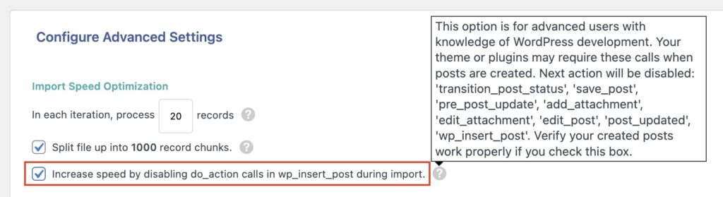 Increase speed by disabling do_actions