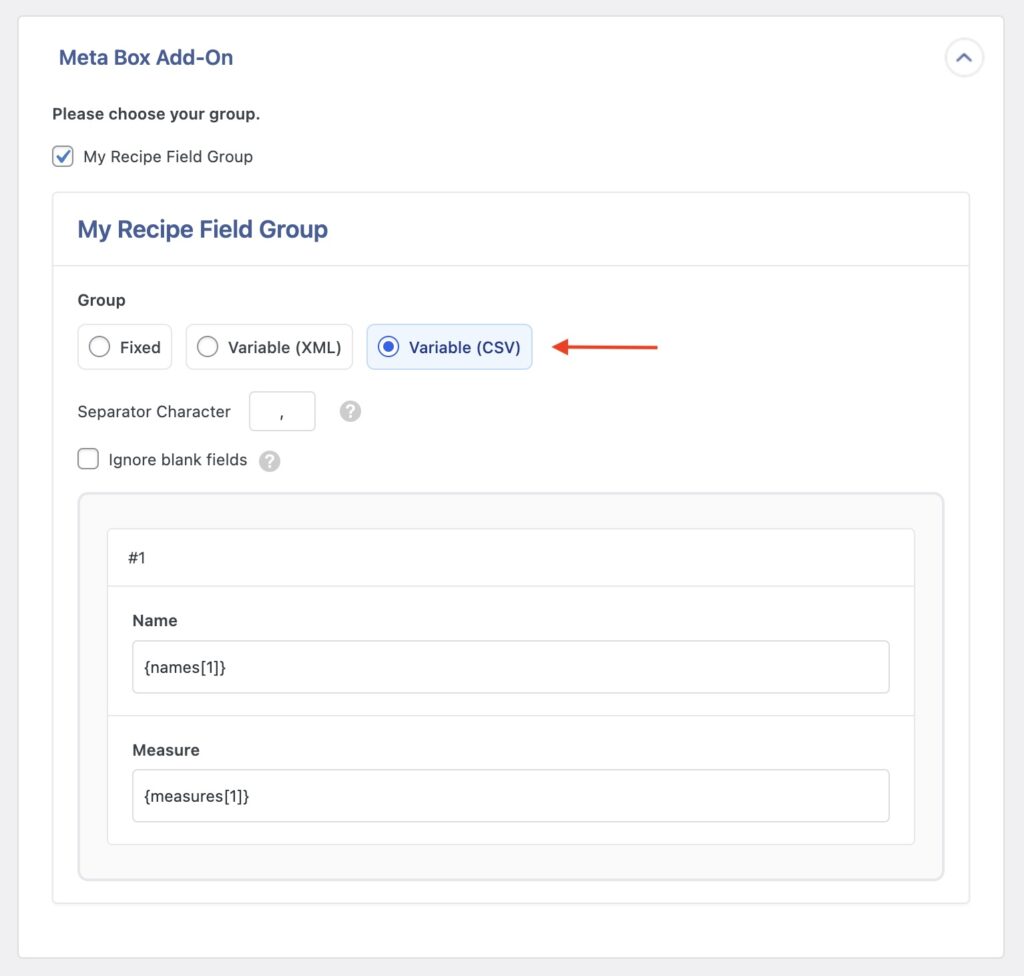 Map Variable CSV Cloneable Field Meta Box